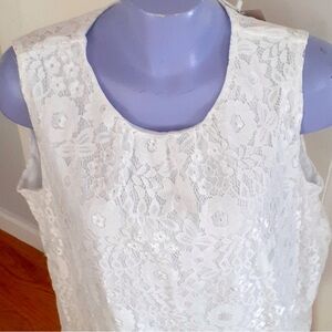 Emery Rose white lacey tank. 3X